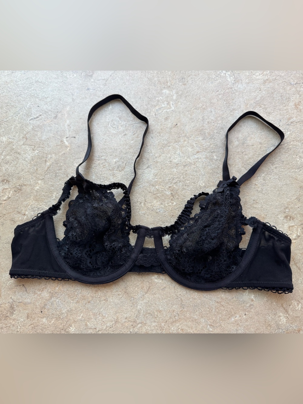 Adore Me Black Lace Bra, Size 36A